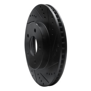 Chevrolet Equinox Brake Rotor (1) - Front Right - R1 Concepts - Drilled & Slotted - Black - `02-`07